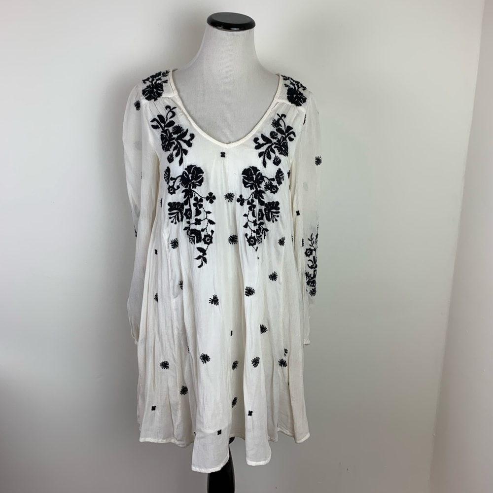 Free People White Embroidered Dress